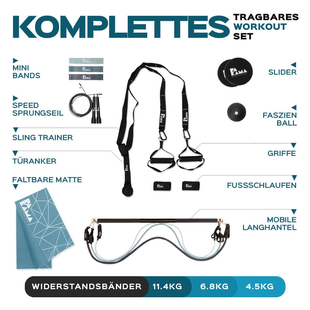 !B-Ware-Schnapper! Fitnessstudio to Go (inkl. App) PAKAMA athletics
