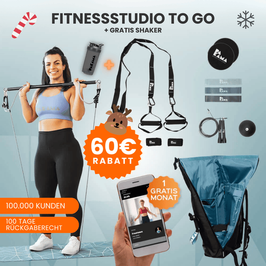 Fitnessstudio to Go (inkl. App) + Shaker BERLIN Black PAKAMA athletics
