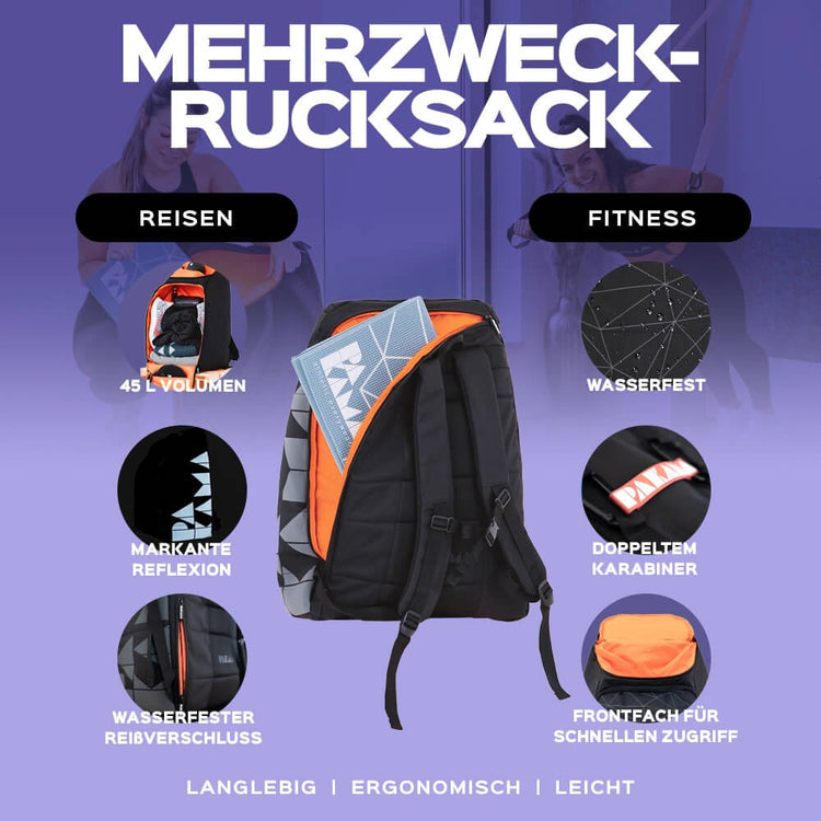 PAKAMA Reise Rucksack Fitnessstudio to Go Travel schwarz