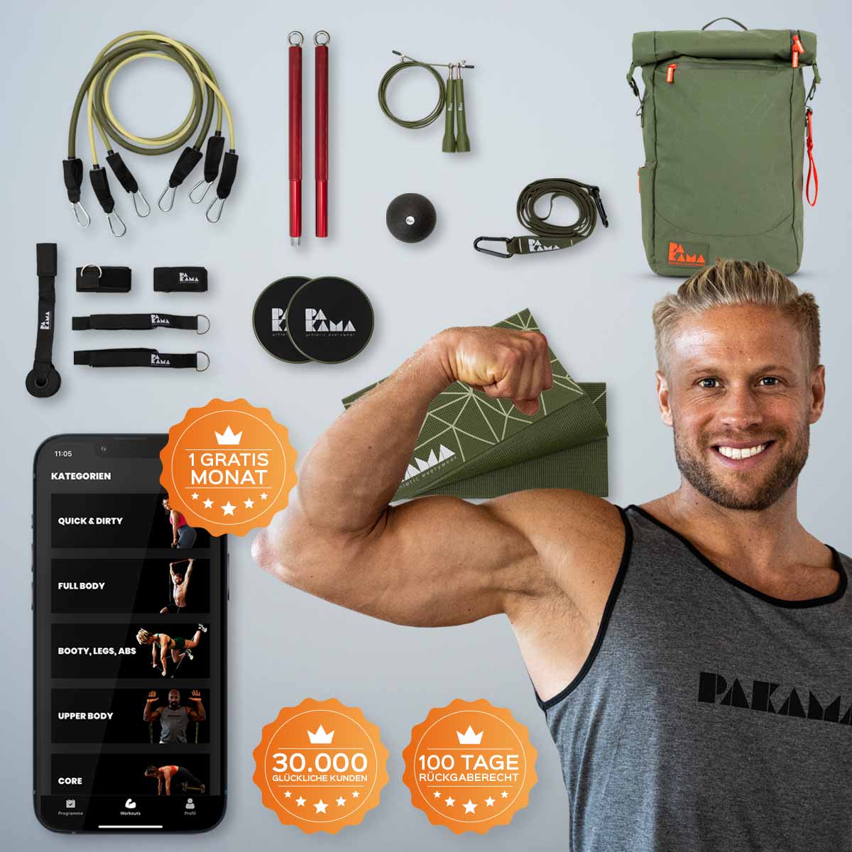 PAKAMA Fitnessstudio to Go (inkl. App) PAKAMA athletics