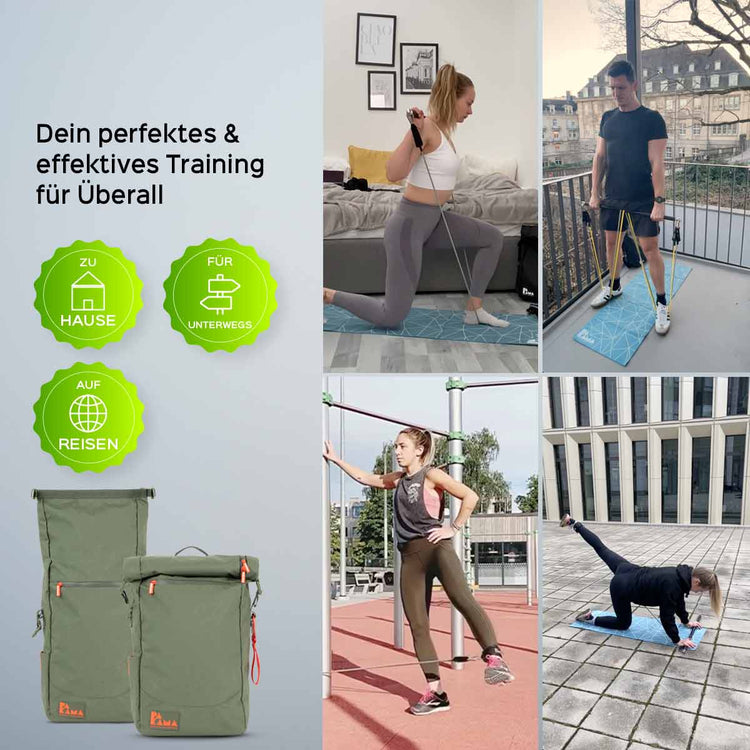 PAKAMA- fitnessrucksack-gruen-sport an der frischen Luft