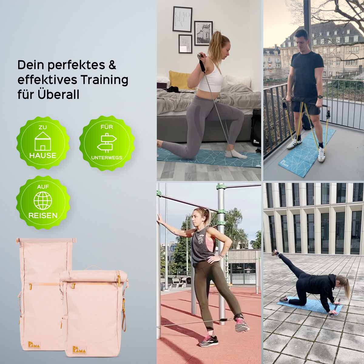 PAKAMA-fitnessrucksack-pink-sport an der frischen Luft