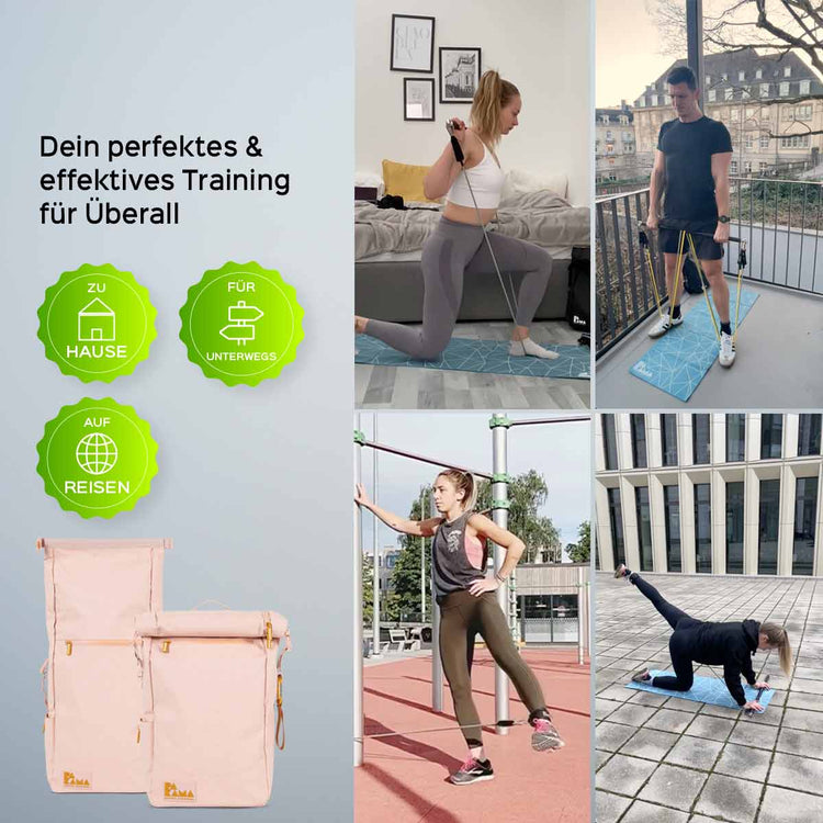 PAKAMA-fitnessrucksack-pink-sport an der frischen Luft