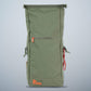 PAKAMA-fitness rucksack-gruen-front-rolltop-geöffnet